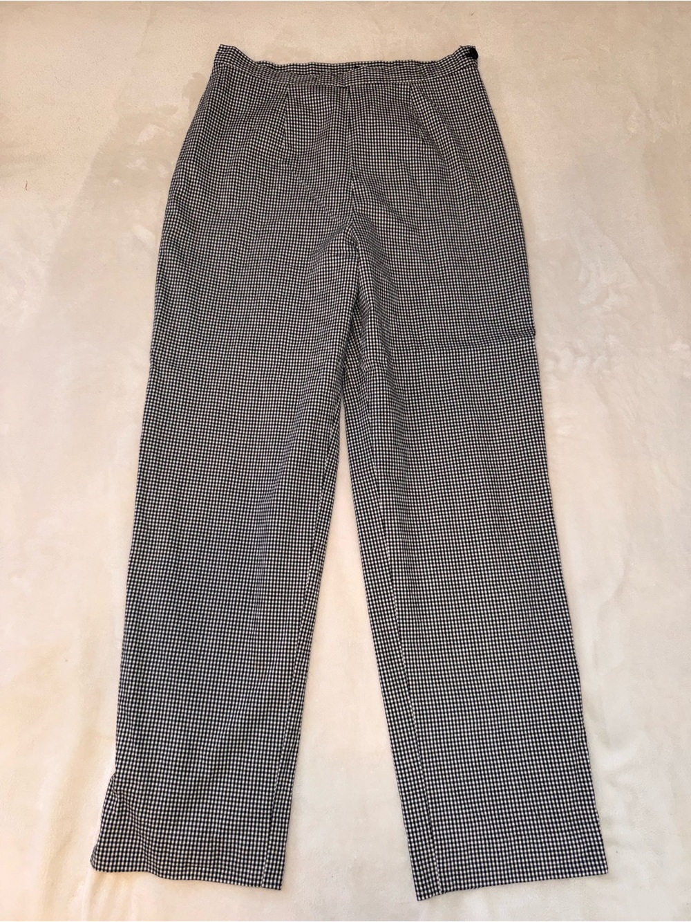 Vintage Kasper & Company Black and White Checked Cotton Pants